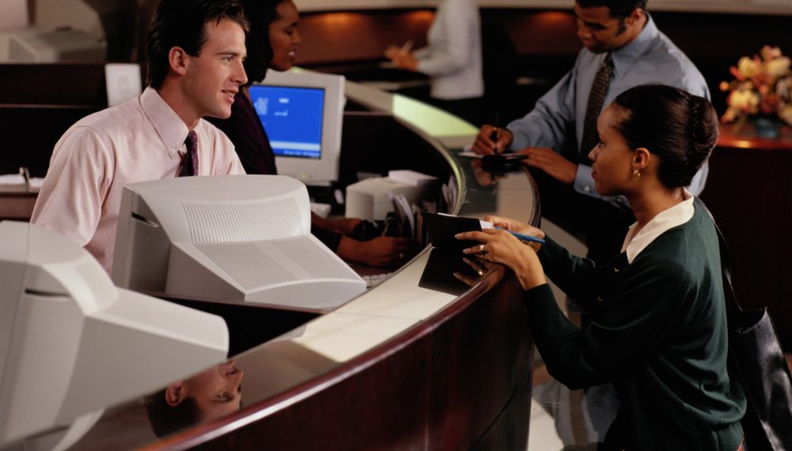 Customers often seek information and access accounts at bank locations.