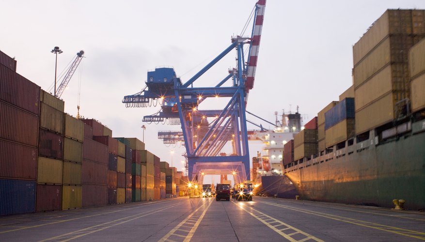 Photo Credit: Felipe Dupouy/Digital Vision/Getty Images Traffic lanes run through an industrial shipping yard.
