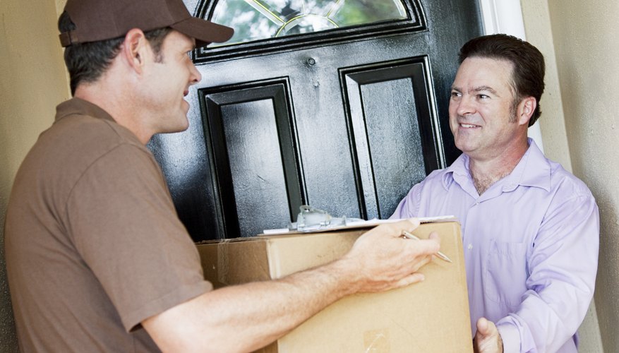 Man Receives Package Delivery