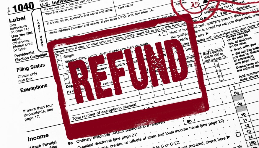 A red refund stamp on a tax document.