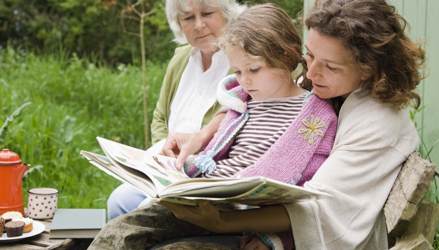 A book about adoption promotes reading together as a family. A book about adoption promotes reading together as a family.