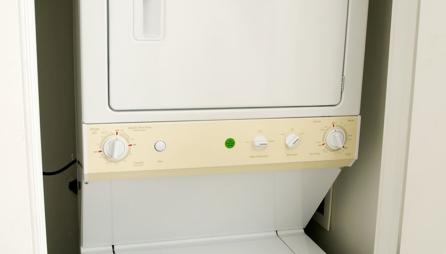 Stacked washer and dryer at home