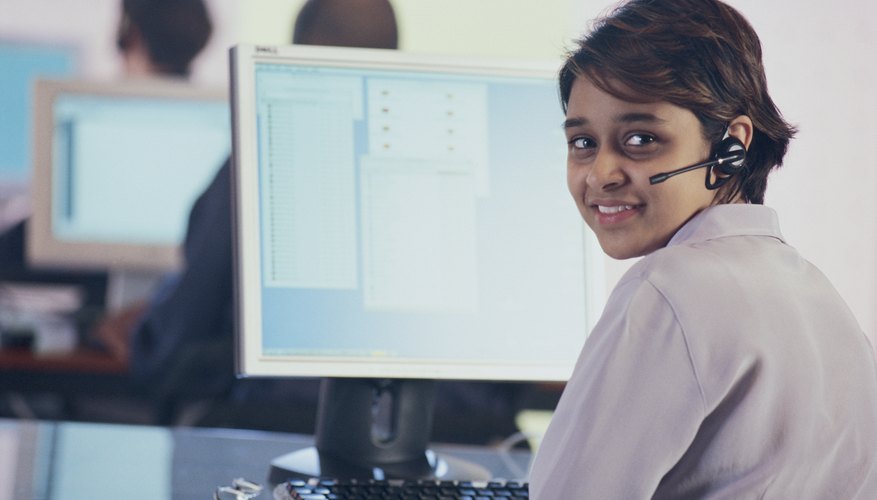 Woman with headset