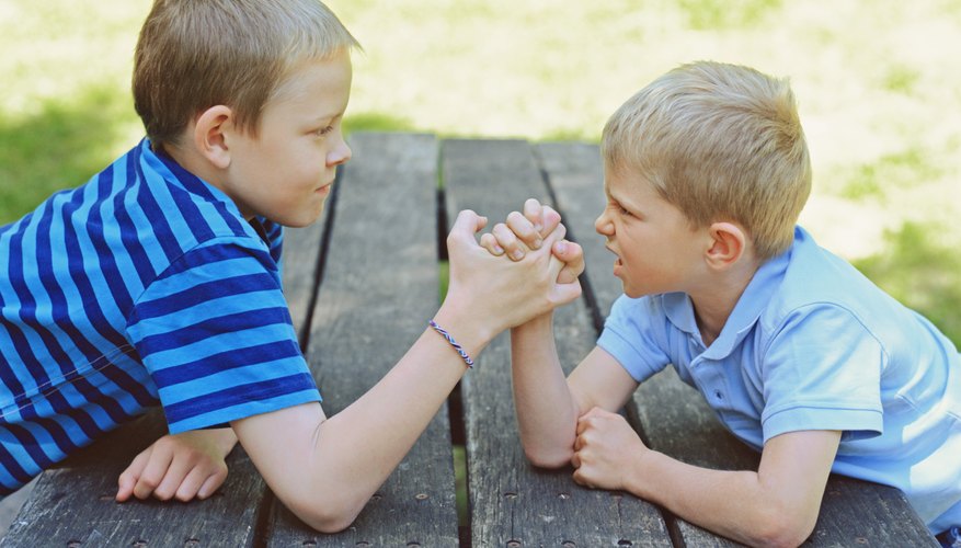 Boys arm wrestling
