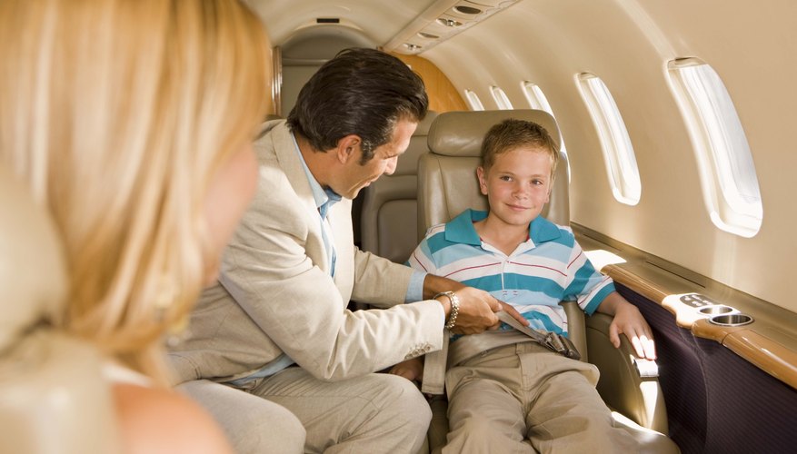 Family in airplane