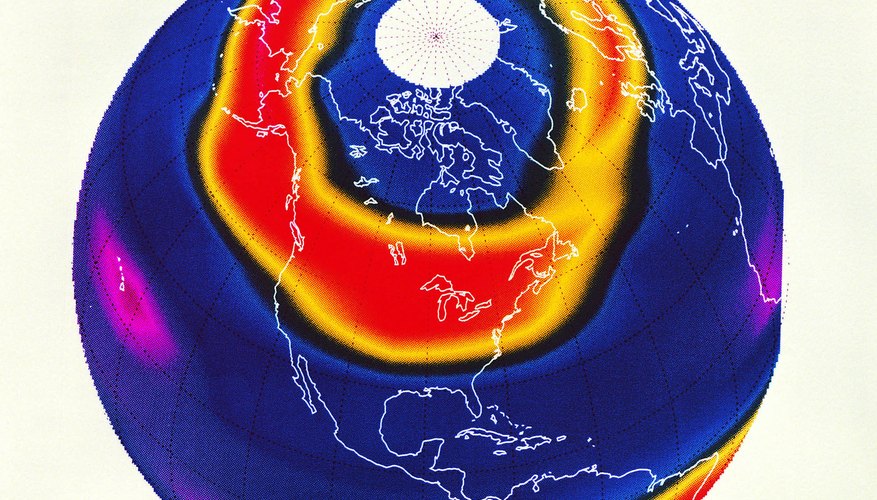 Photo Credit: Stockbyte/Stockbyte/Getty Images Chlorine contamination of the upper atmosphere produces polar ozone holes.