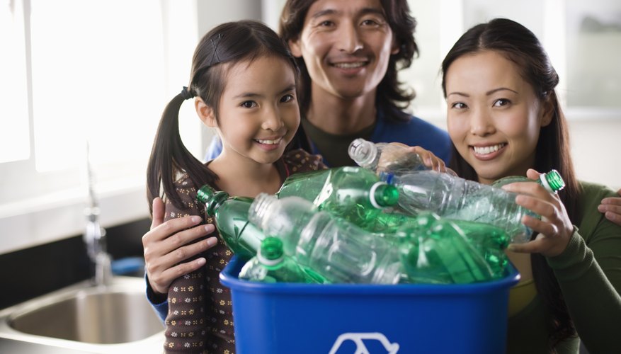 Photo Credit: Jupiterimages/Brand X Pictures/Getty Images Recyclable plastic items are numbered according to the type of resin they are made with.