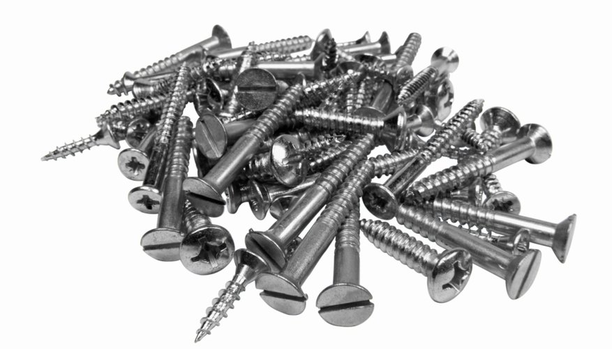 Close up of a pile of screws