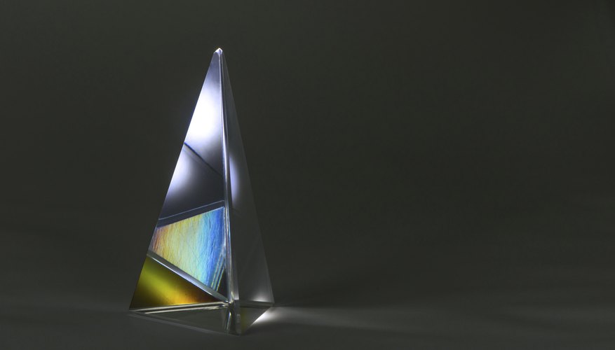 Light reflected in a glass pyramid Light reflected in a glass pyramid