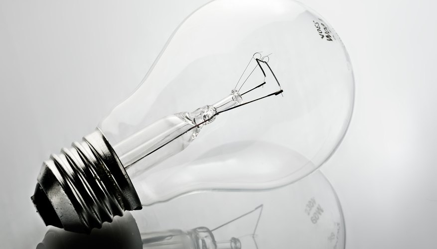 An incandescent light bulb. An incandescent light bulb.