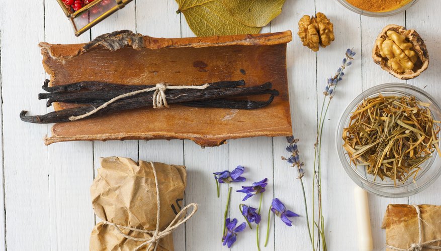 Photo Credit: S847/iStock/Getty Images Natural personal care ingredients on a white table.