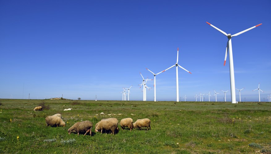 Wind turbines convert wind energy into mechanical energy. Wind turbines convert wind energy into mechanical energy.