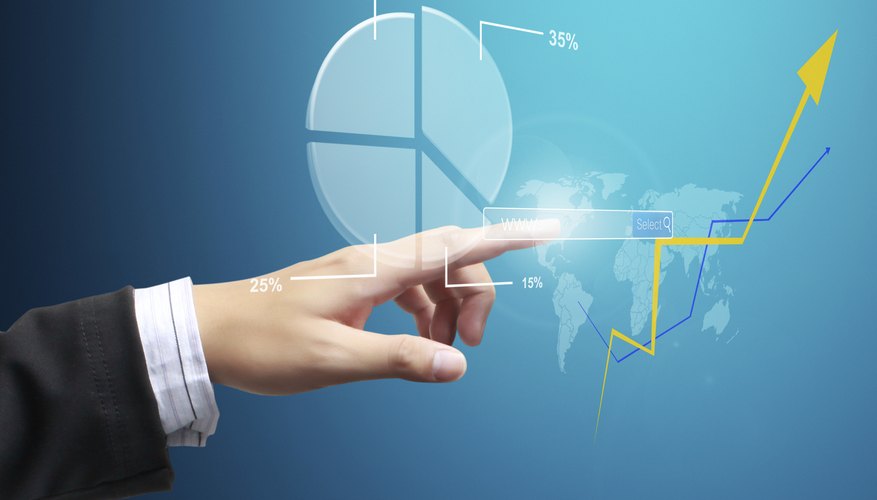 financial symbols coming from hand