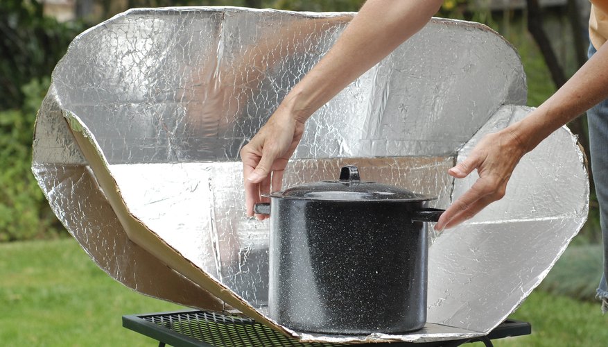 A pan in a solar oven.