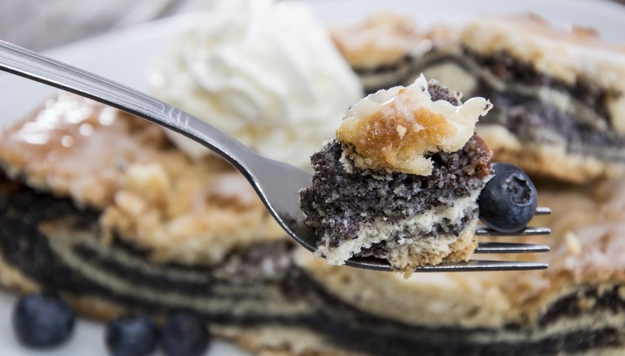 A poppy seed cake. A poppy seed cake.