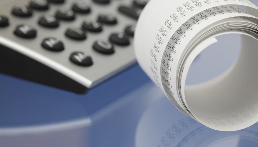 Printing Calculator paper tape rolled up