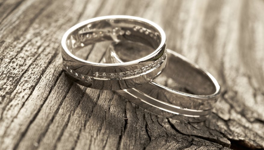 Close-up of wedding bands Close-up of wedding bands