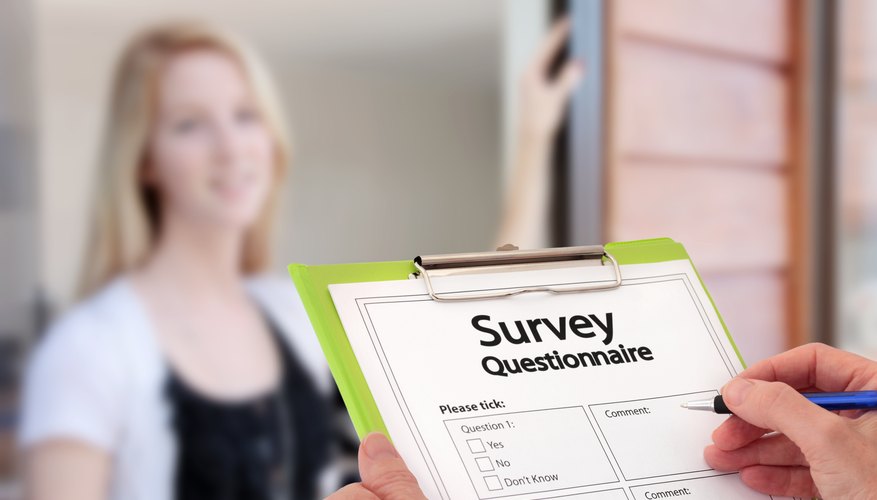 Girl Answering Market Research Survey Questions at the Door