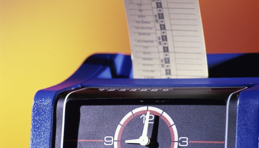 Time clock machine with a punch card