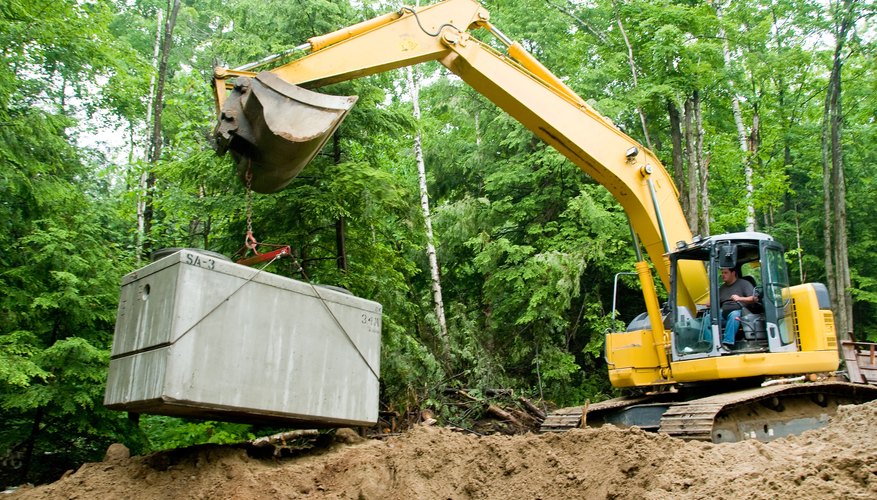 Septic tanks are purchased and installed with grants.