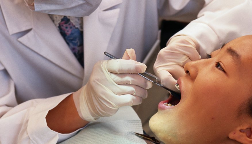 Dentist examining teeth Dentist examining teeth
