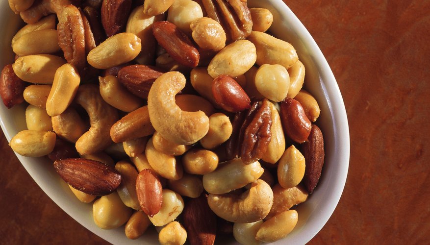 A bowl of salted mixed nuts. A bowl of salted mixed nuts.