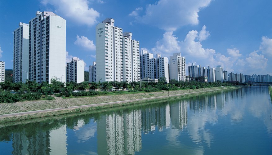 Expensive real estate along water.