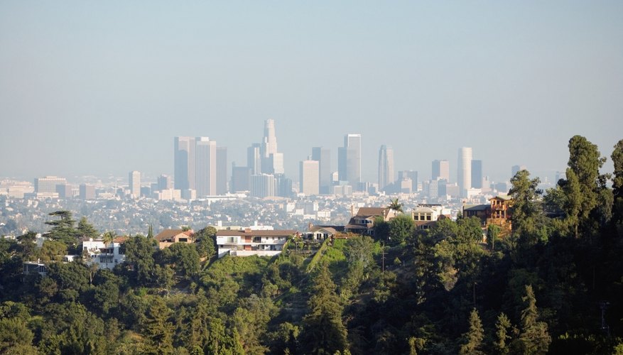 A view from the hills of smog over Los Angeles, CA. A view from the hills of smog over Los Angeles, CA.