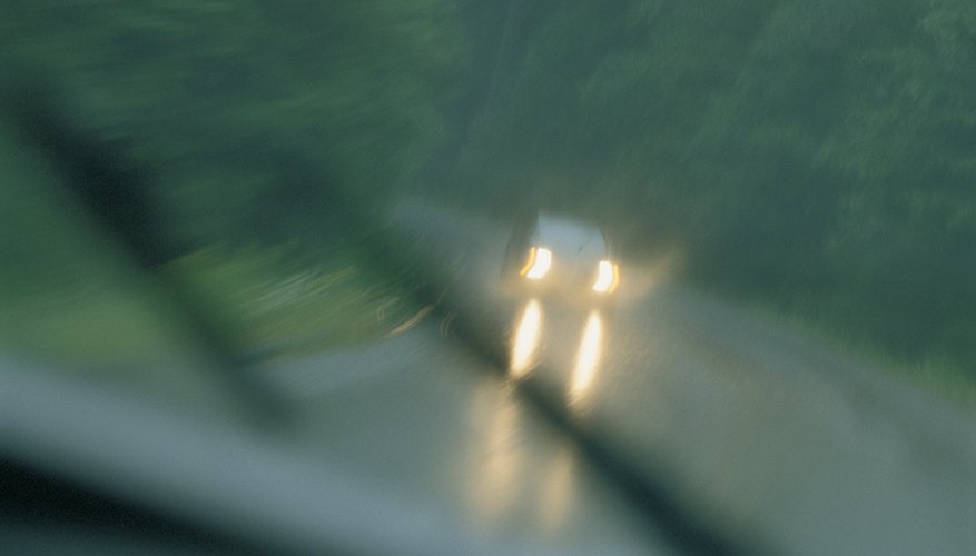 Car on wet road