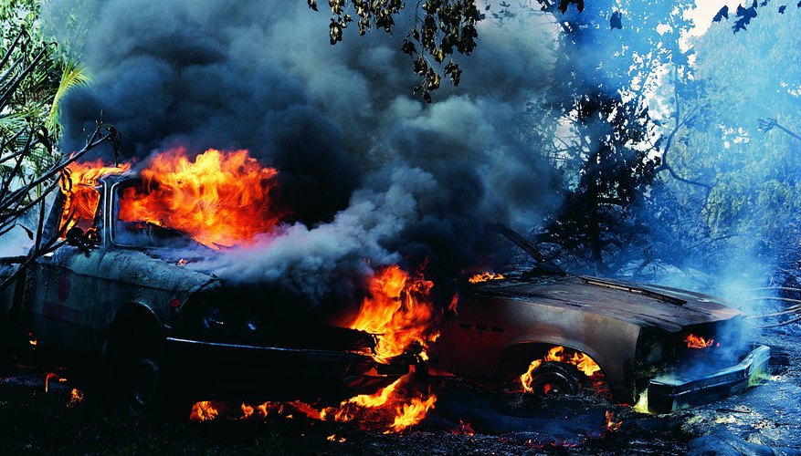 How an auto policy covers fire damage depends on what burned.