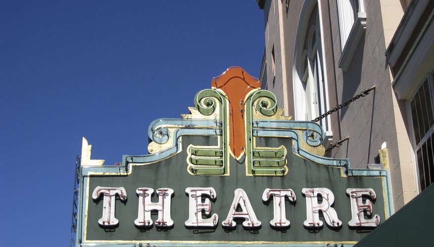Vintage movie theater marquee sign