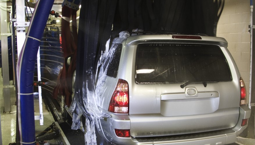 SUV in car wash