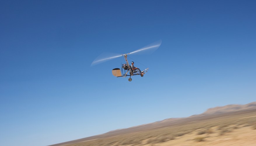 Ultralight flying over Mohave Desert, California