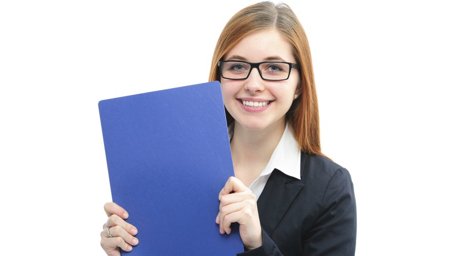 Woman holding files for a job interview