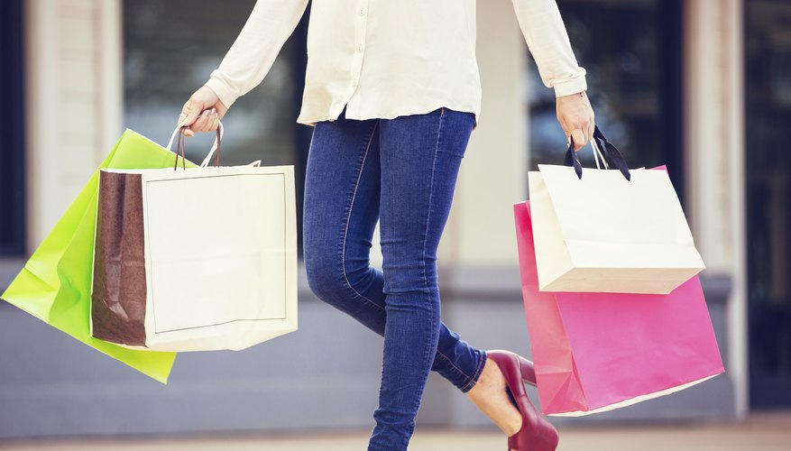 Attractive young woman shopping at the mall