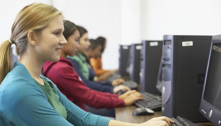 Students in the computer lab. Students in the computer lab.