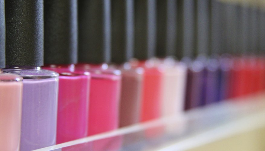 Photo Credit: ShoeGal23/iStock/Getty Images Assortment of nail polishes