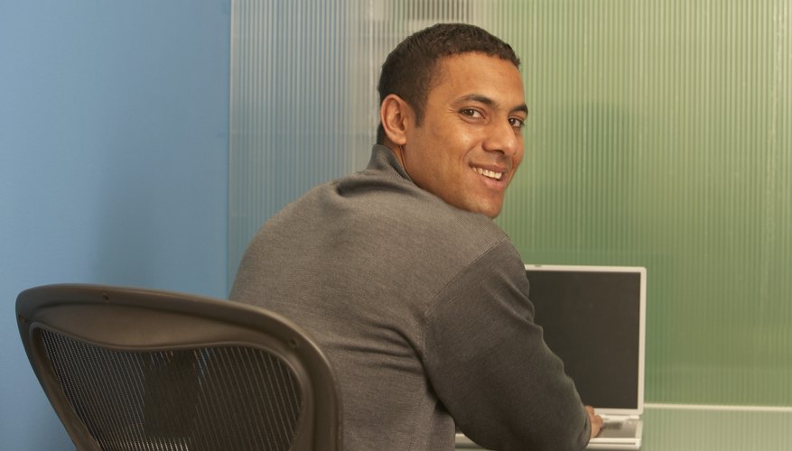 A businessman on his laptop.