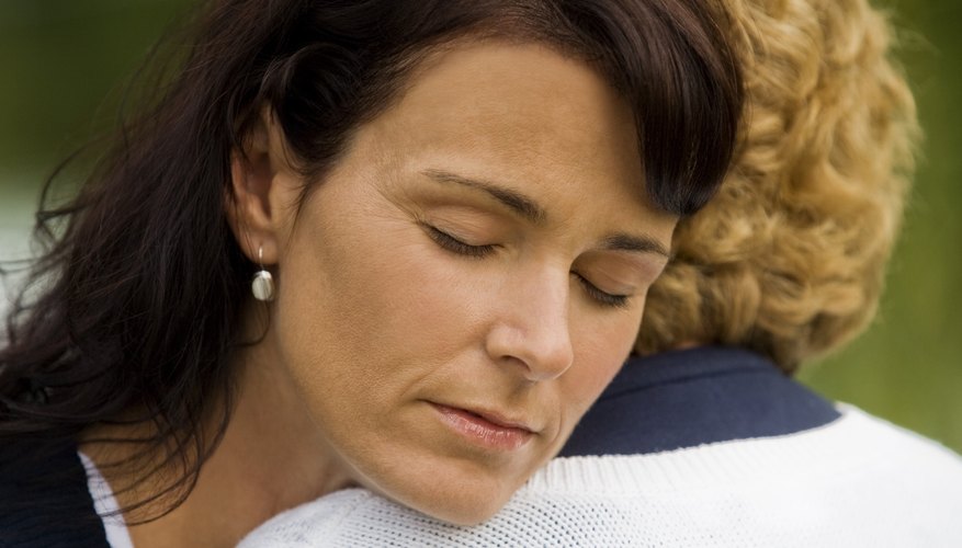 Two people embracing