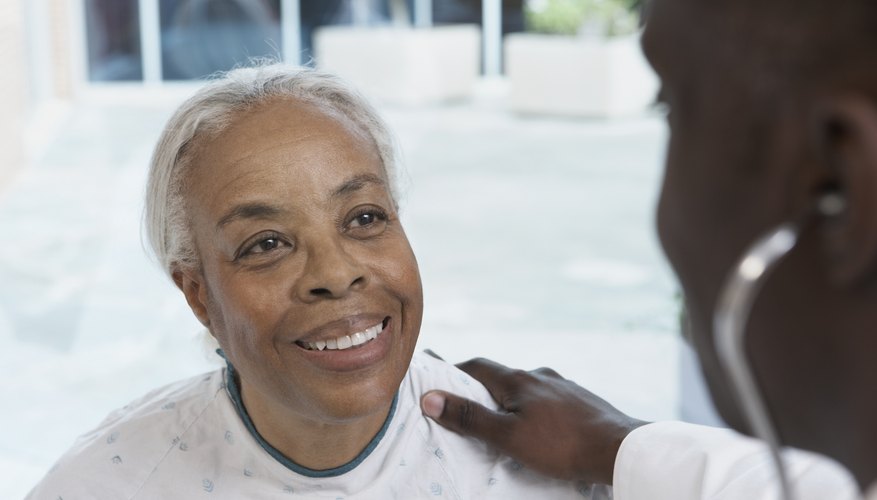 A patient with her doctor.