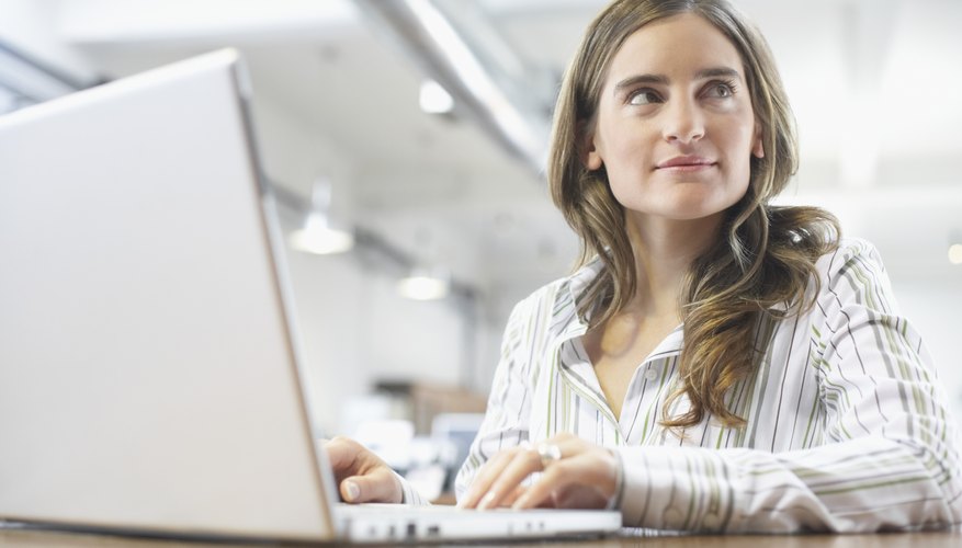 Low angle view of a businesswoman looking sideways