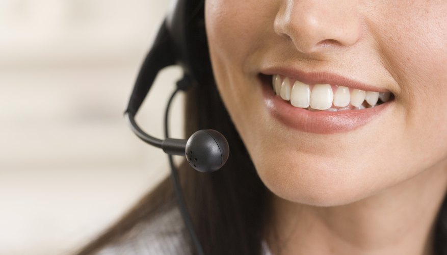 Close-up of woman with headset