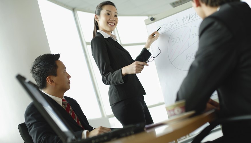 Businesswoman holding a meeting