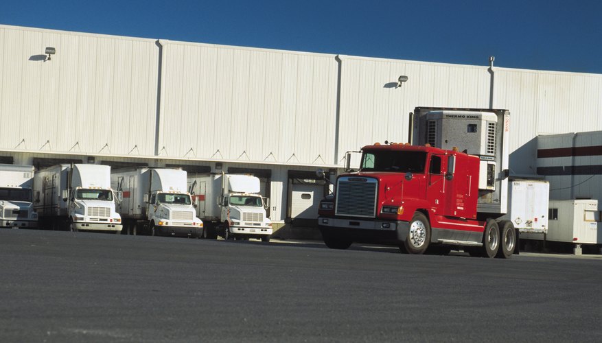 Trucks at loading dock bays
