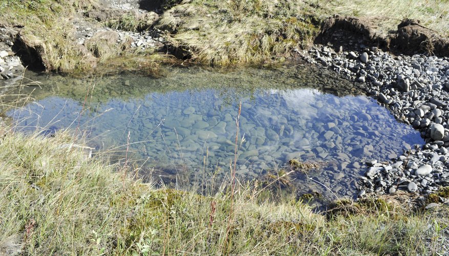 small collection of clean water on ground small collection of clean water on ground