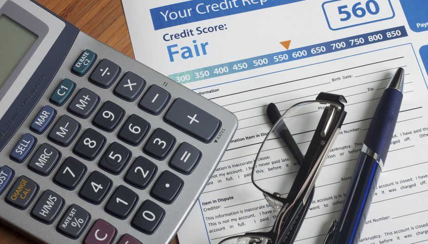 A credit report on a table.
