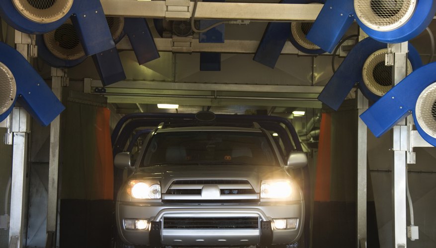 SUV in car wash