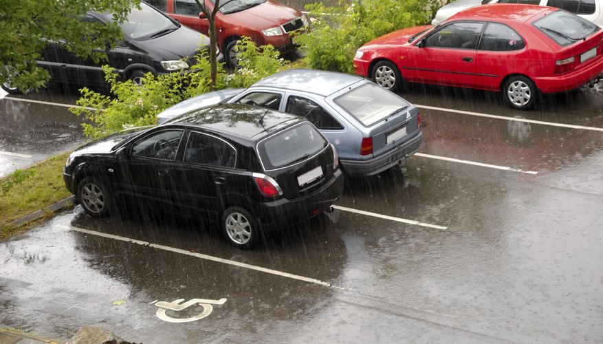 Cars on a rainy day
