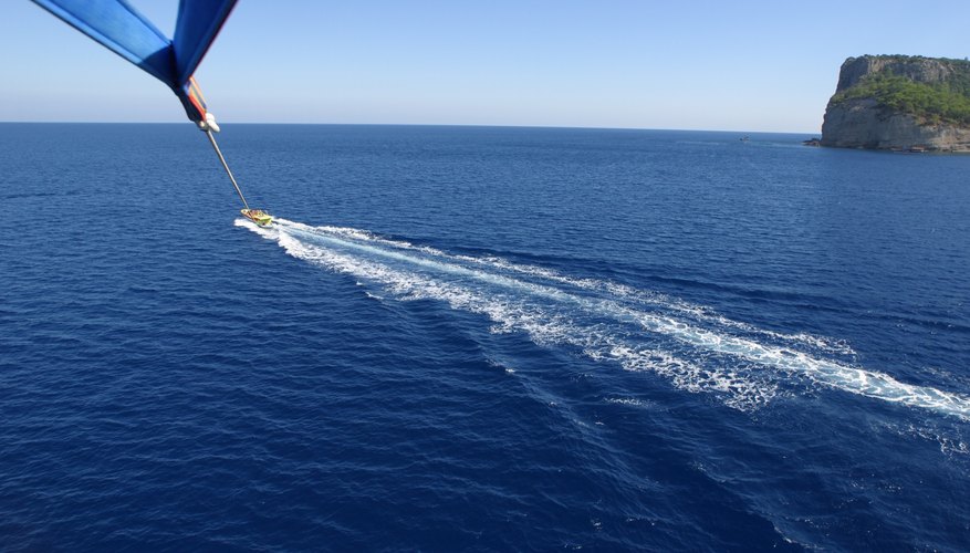 Parasailing on the ocean
