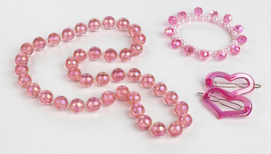 Pink beads and hair slides